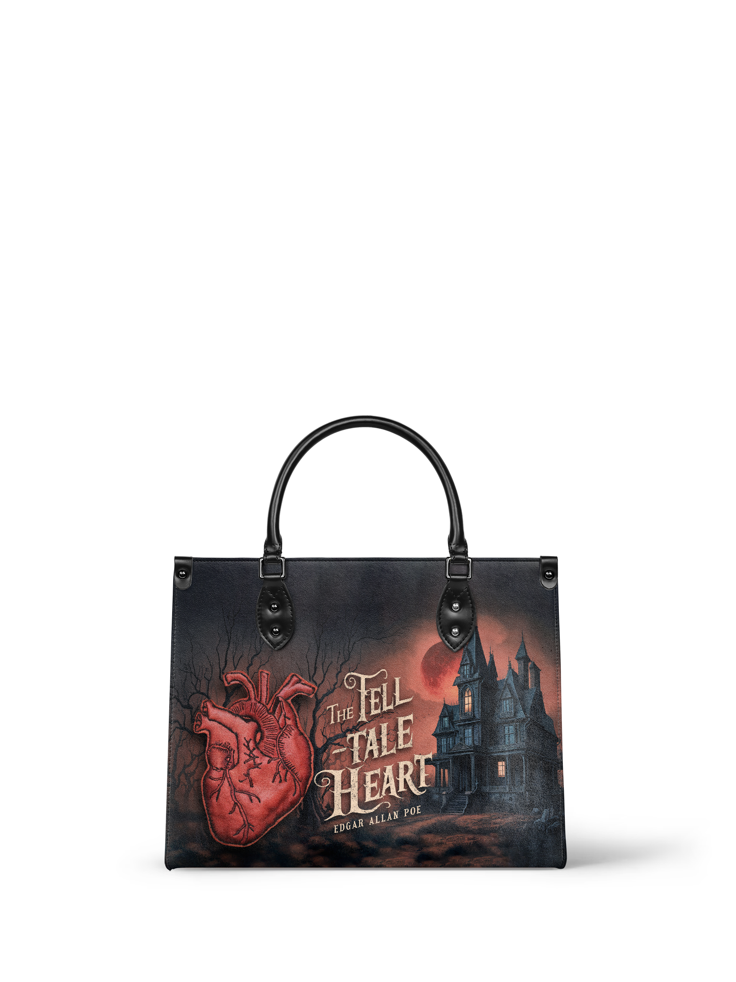 "The Tell-Tale Heart" - Red Interior - Leather Handbag