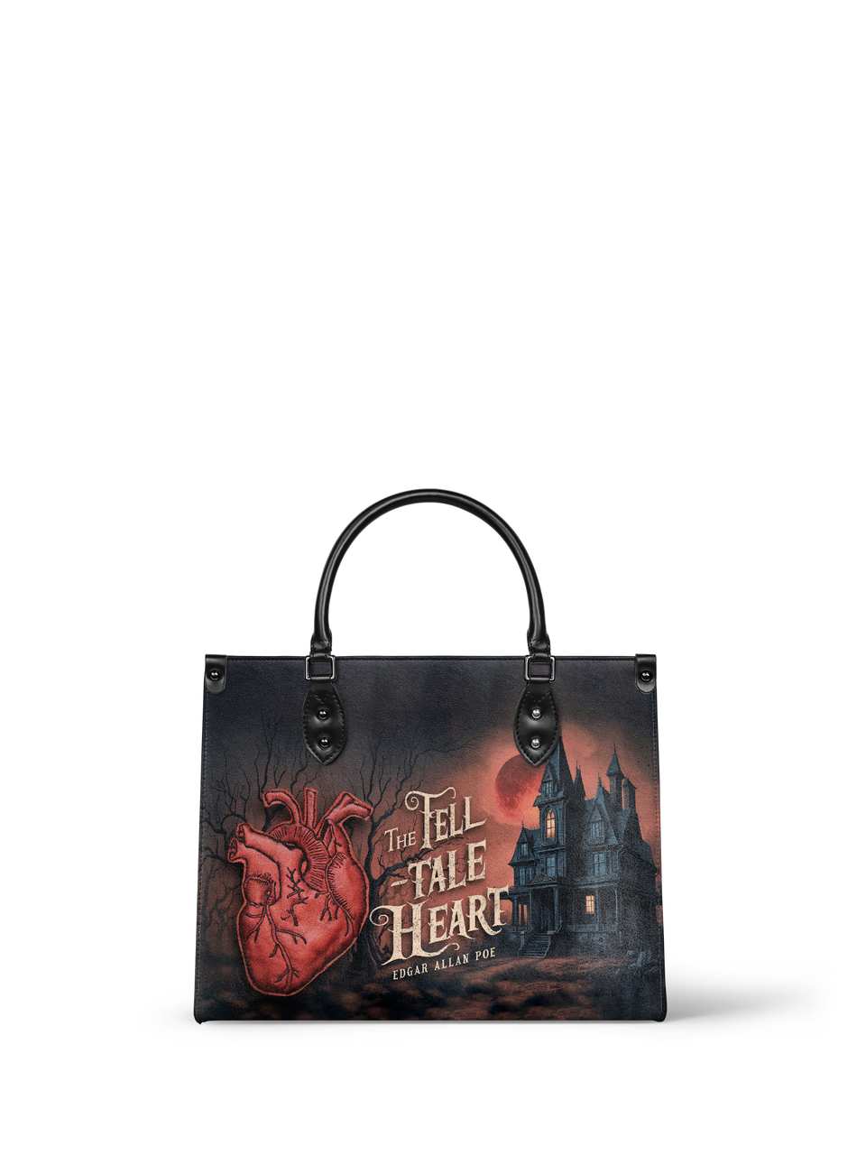 "The Tell-Tale Heart" - Red Interior - Leather Handbag