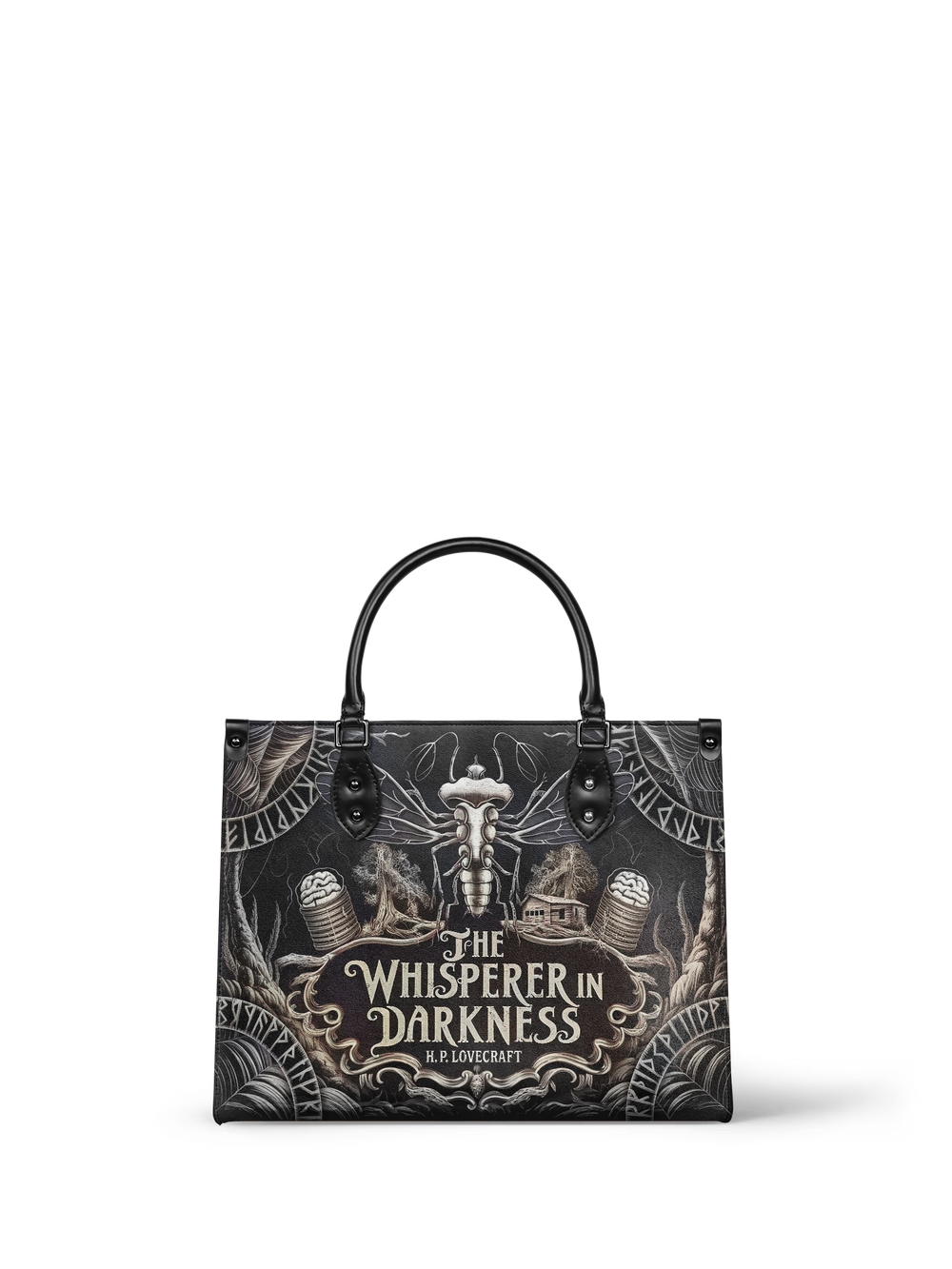 "The Whisperer In Darkness" - Black Interior - Leather Handbag - Special Deal