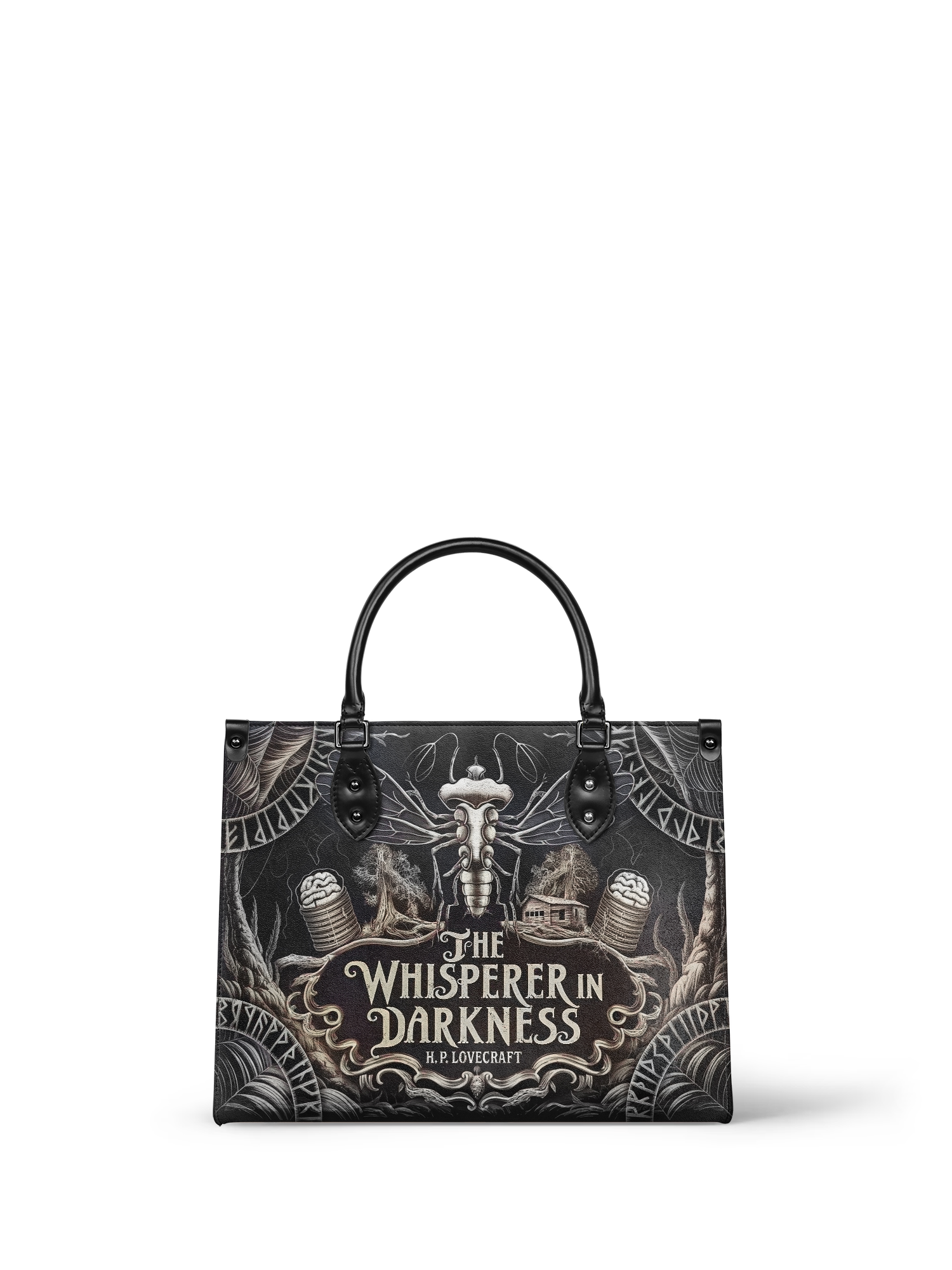 "The Whisperer In Darkness" - Black Interior - Leather Handbag - Special Deal