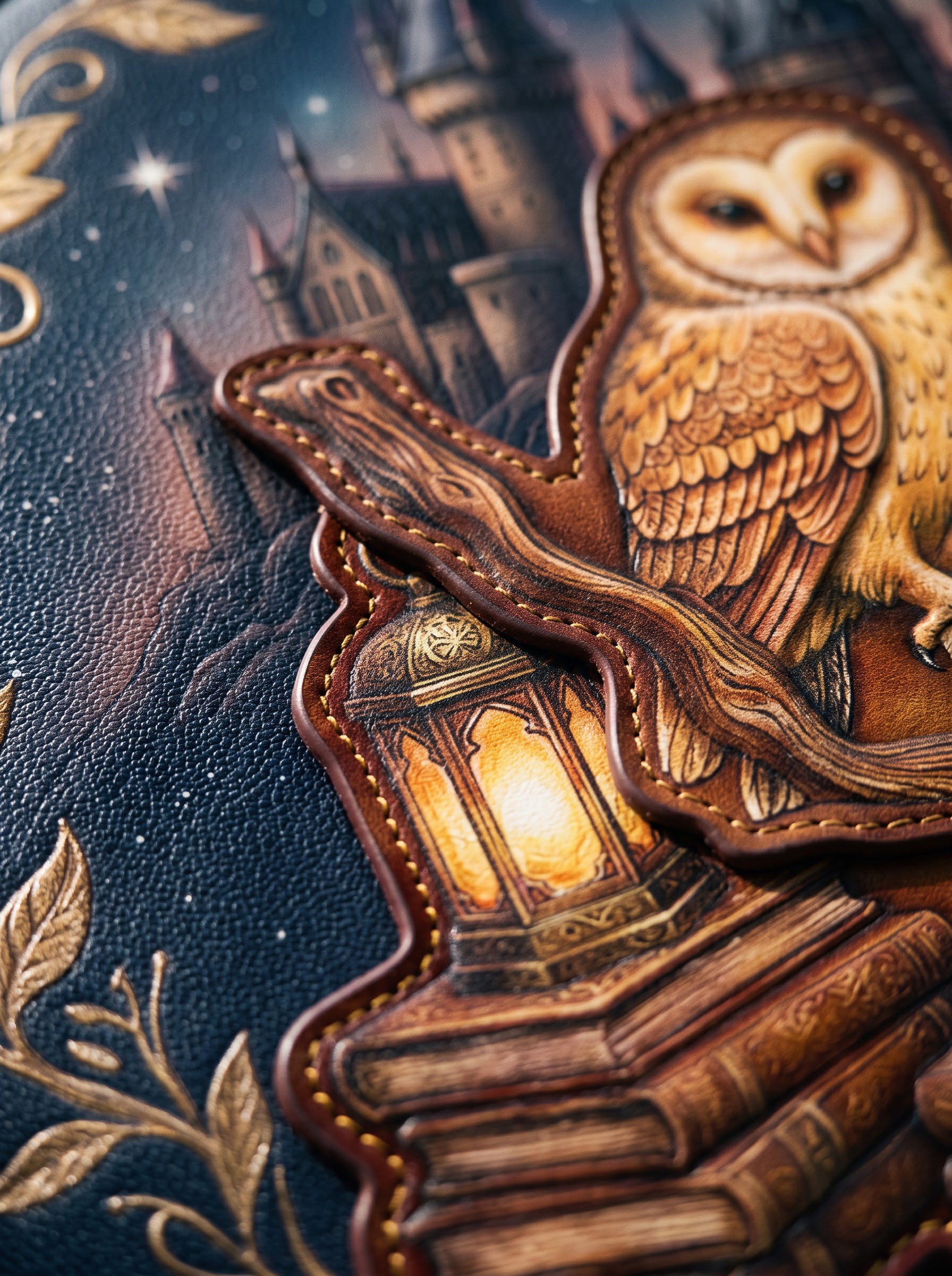 “The Wizard's Owl” Applique Circle Crossbody Bag