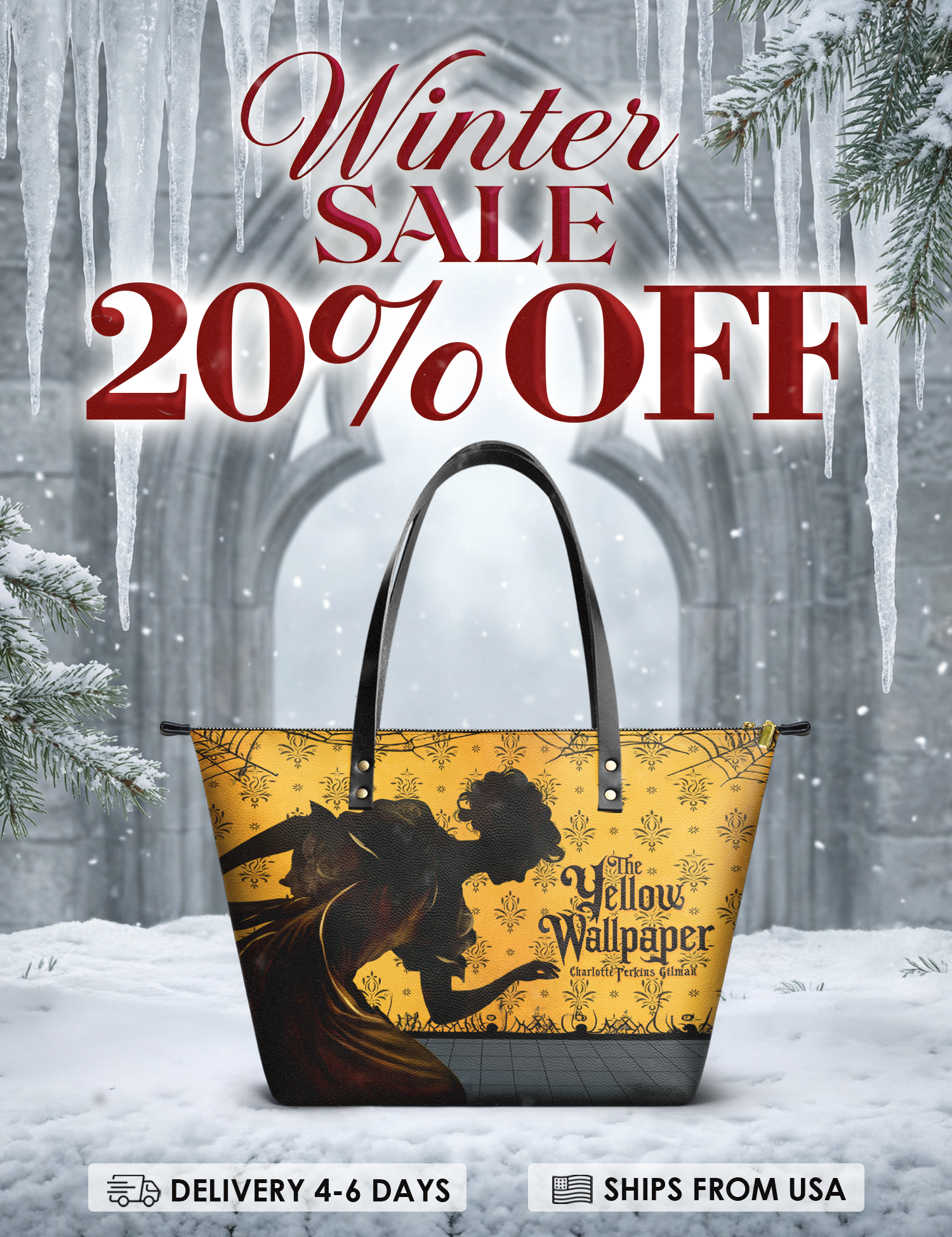 "The Yellow Wallpaper" Leather Tote Bag Deal