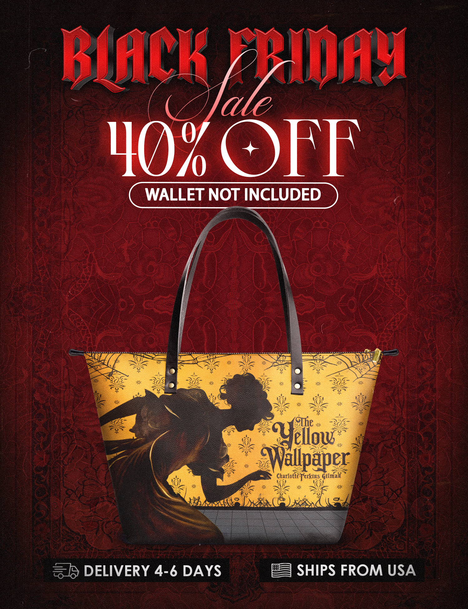 "The Yellow Wallpaper" Leather Tote Bag Deal