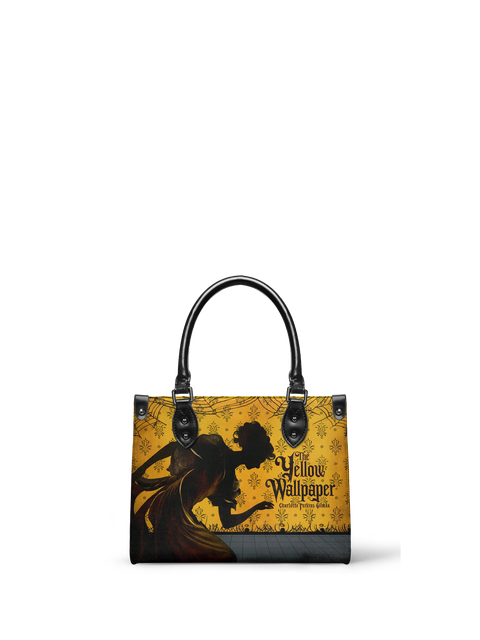 "The Yellow Wallpaper" - Black Interior - Small Leather Handbag