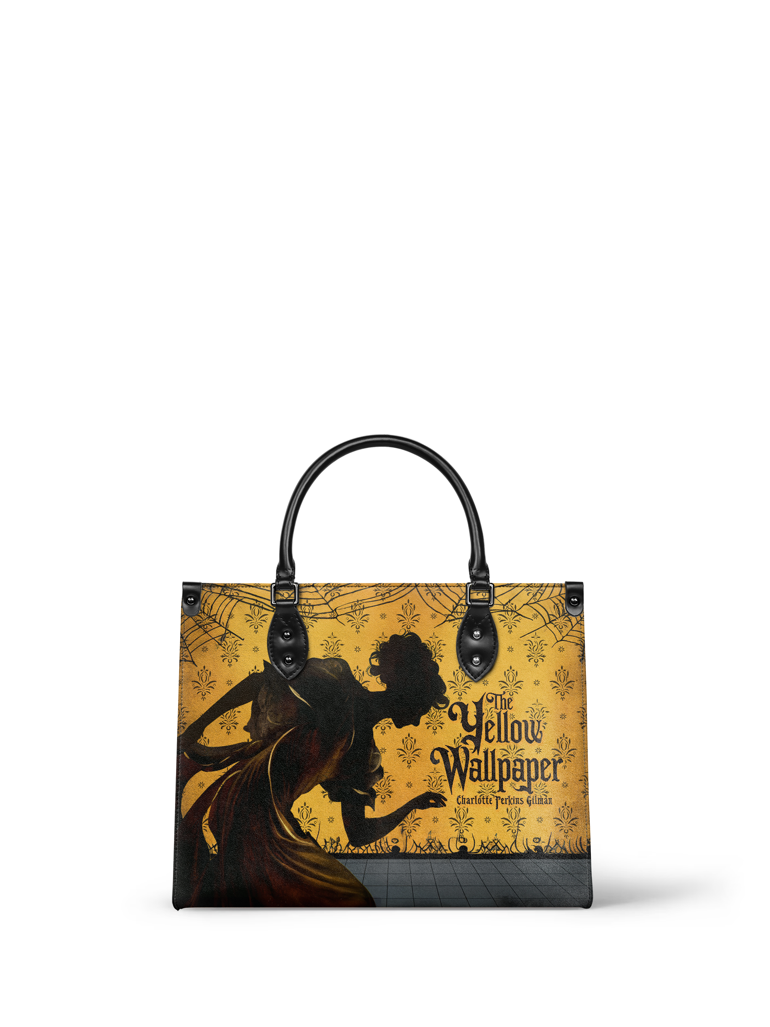 "The Yellow Wallpaper" - Brown Interior - Leather Handbag