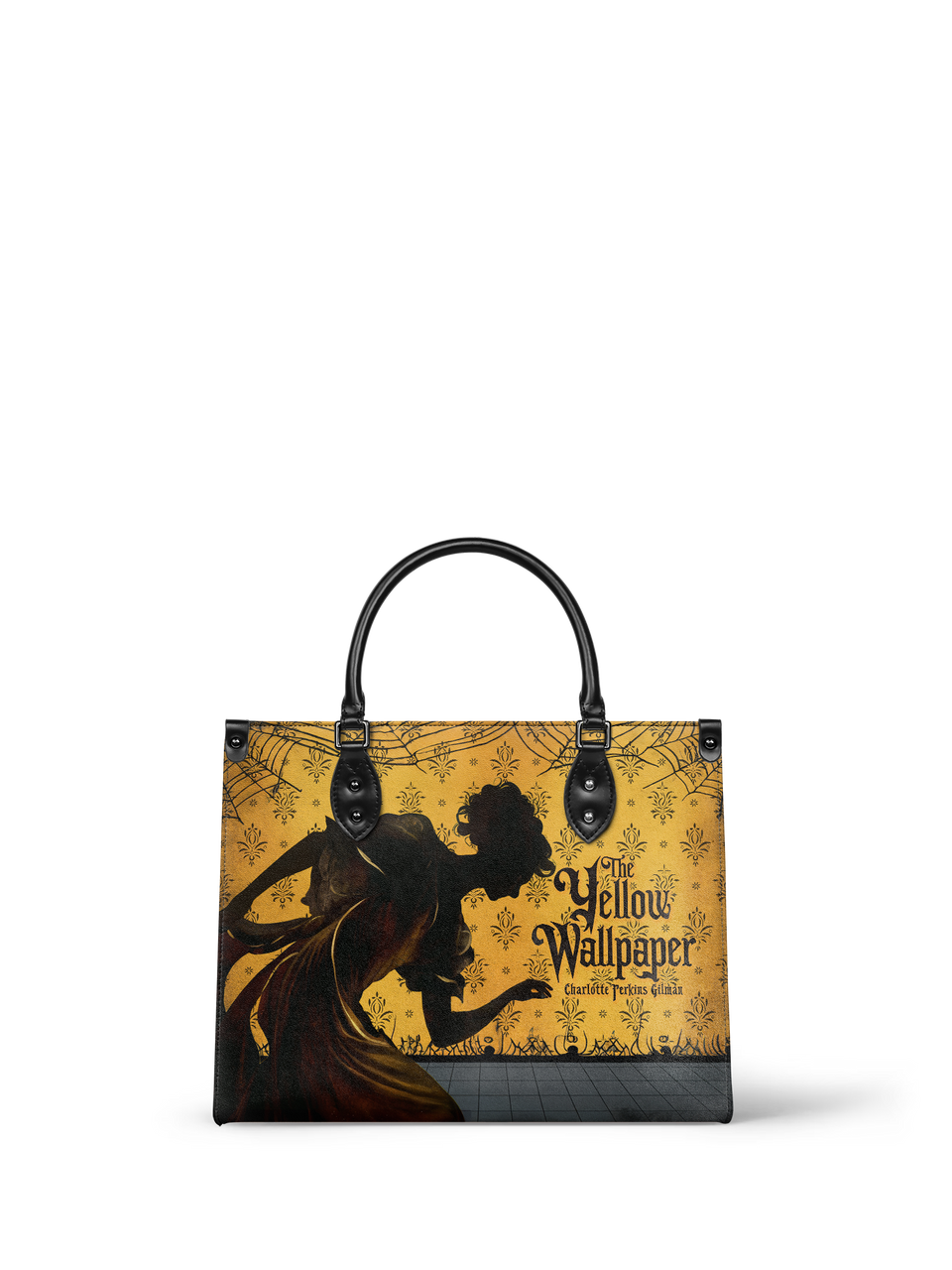 "The Yellow Wallpaper" - Brown Interior - Leather Handbag