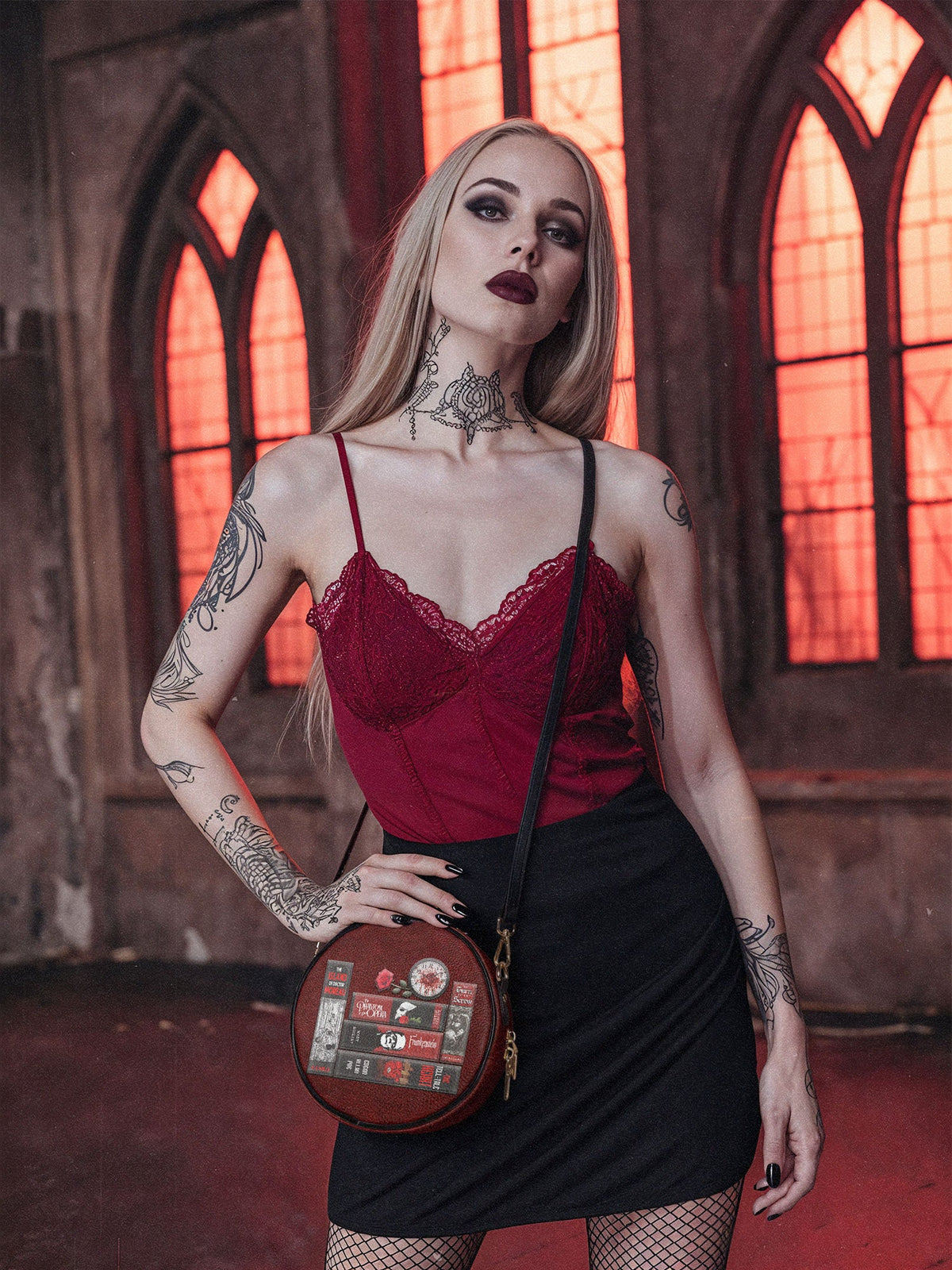 "The Crimson Codex" Circle Crossbody Bag - NEVERMORE DEAL