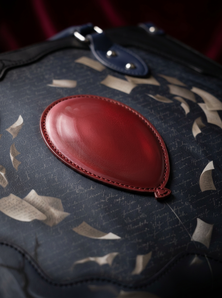 “The Red Balloon” Applique Leather Handbag Pre-order
