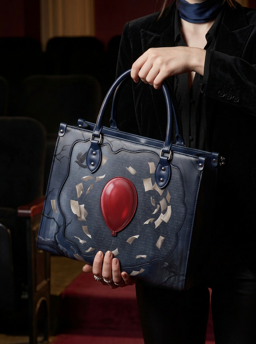 “The Red Balloon” Applique Leather Handbag Pre-order