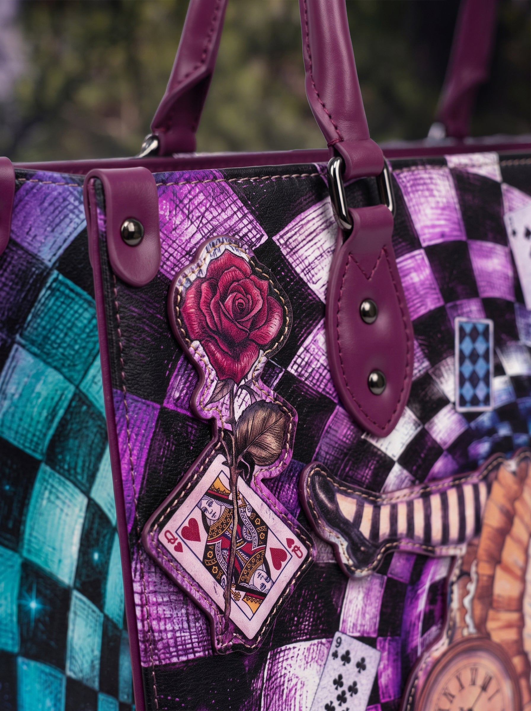 “Through the Looking-Glass” Applique Leather Handbag Pre-order