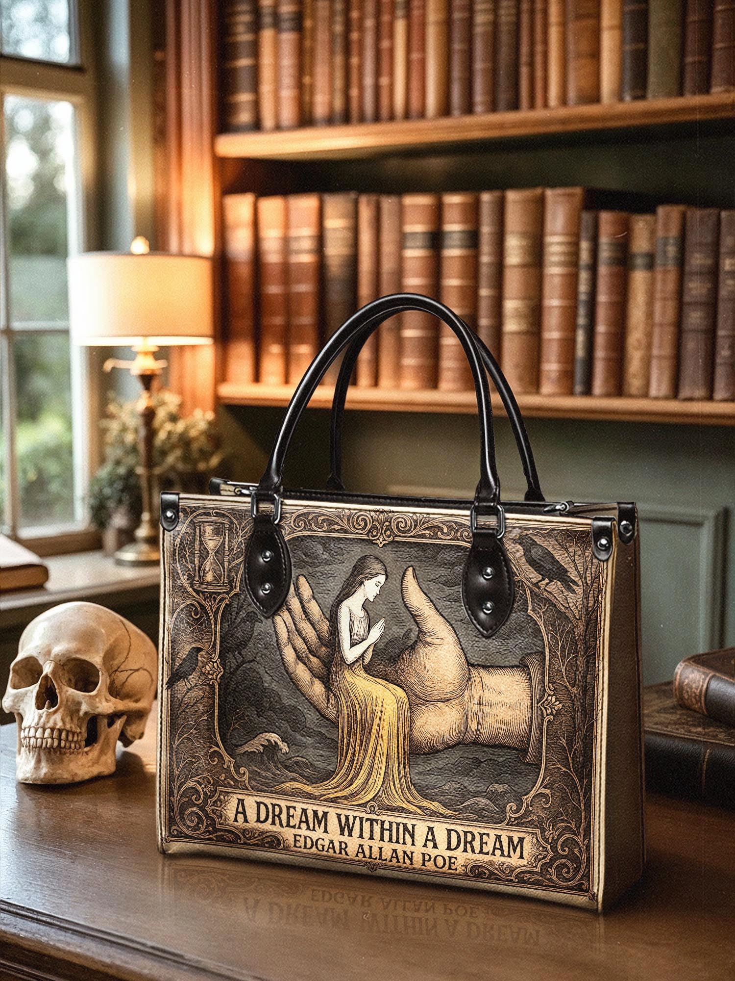 "A Dream Within A Dream" - Brown Interior - Leather Handbag
