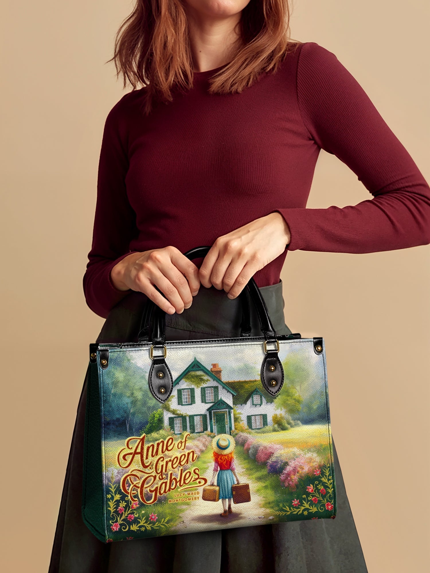 "Anne Of Green Gables" - Green Interior - Leather Handbag