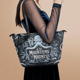 "At The Mountains Of Madness" Leather Tote Bag