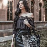 "At The Mountains Of Madness" Leather Tote Bag