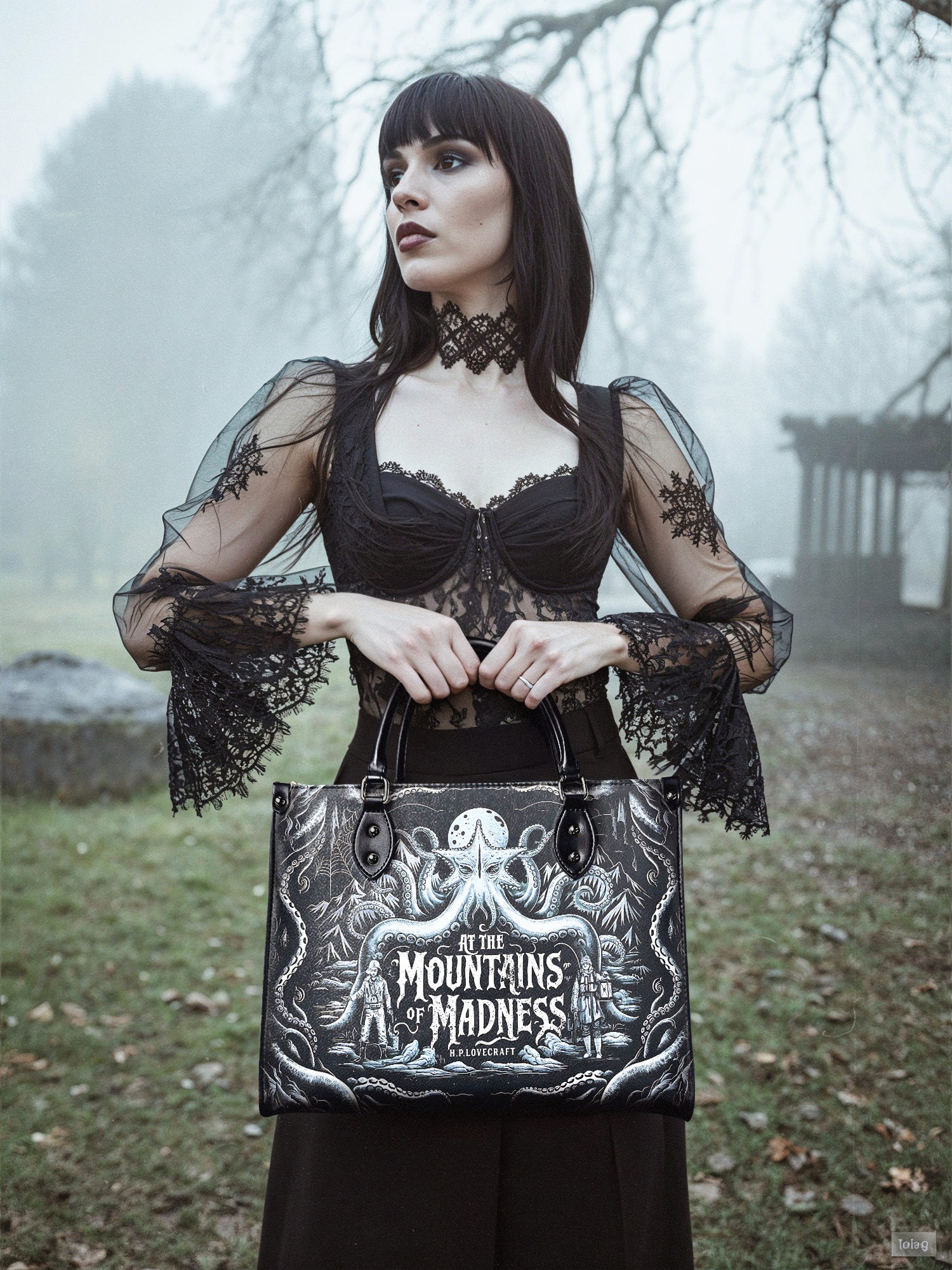 "At The Mountains Of Madness" - Black Interior - Leather Handbag - NEW WORKSHOP SALE