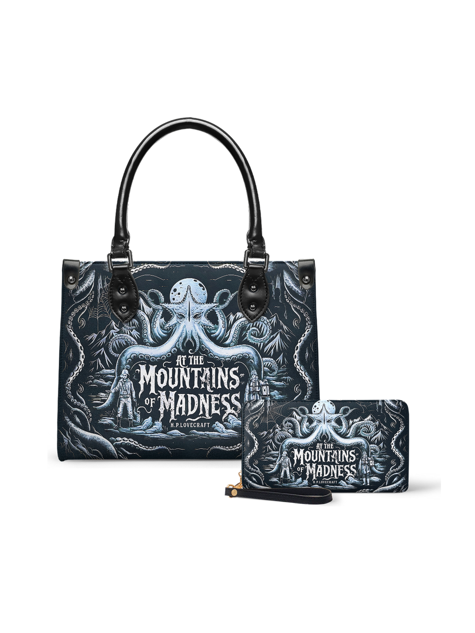 "At The Mountains Of Madness" Small Leather Handbag - NEVERMORE DEAL