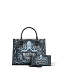 "At The Mountains Of Madness" - Black Interior - Leather Handbag Matching Set - NEVERMORE DEAL