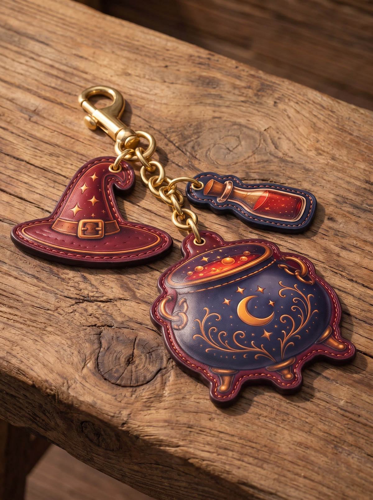 "Double, Double" Leather Bag Charm