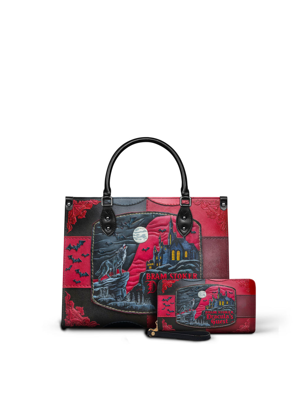 "Dracula's Guest" - Black Interior - Leather Handbag Matching Set - FALL DEAL