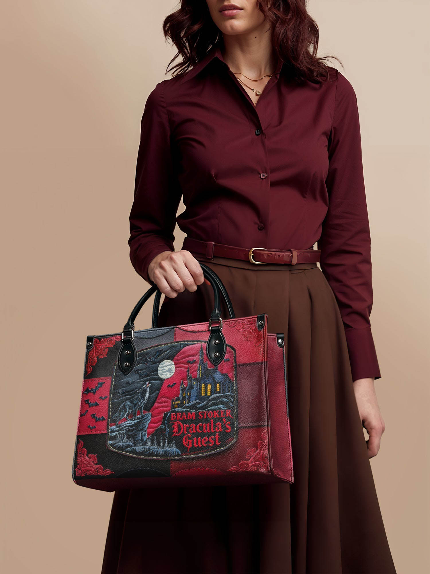 "Dracula's Guest" - Red Interior - Leather Handbag