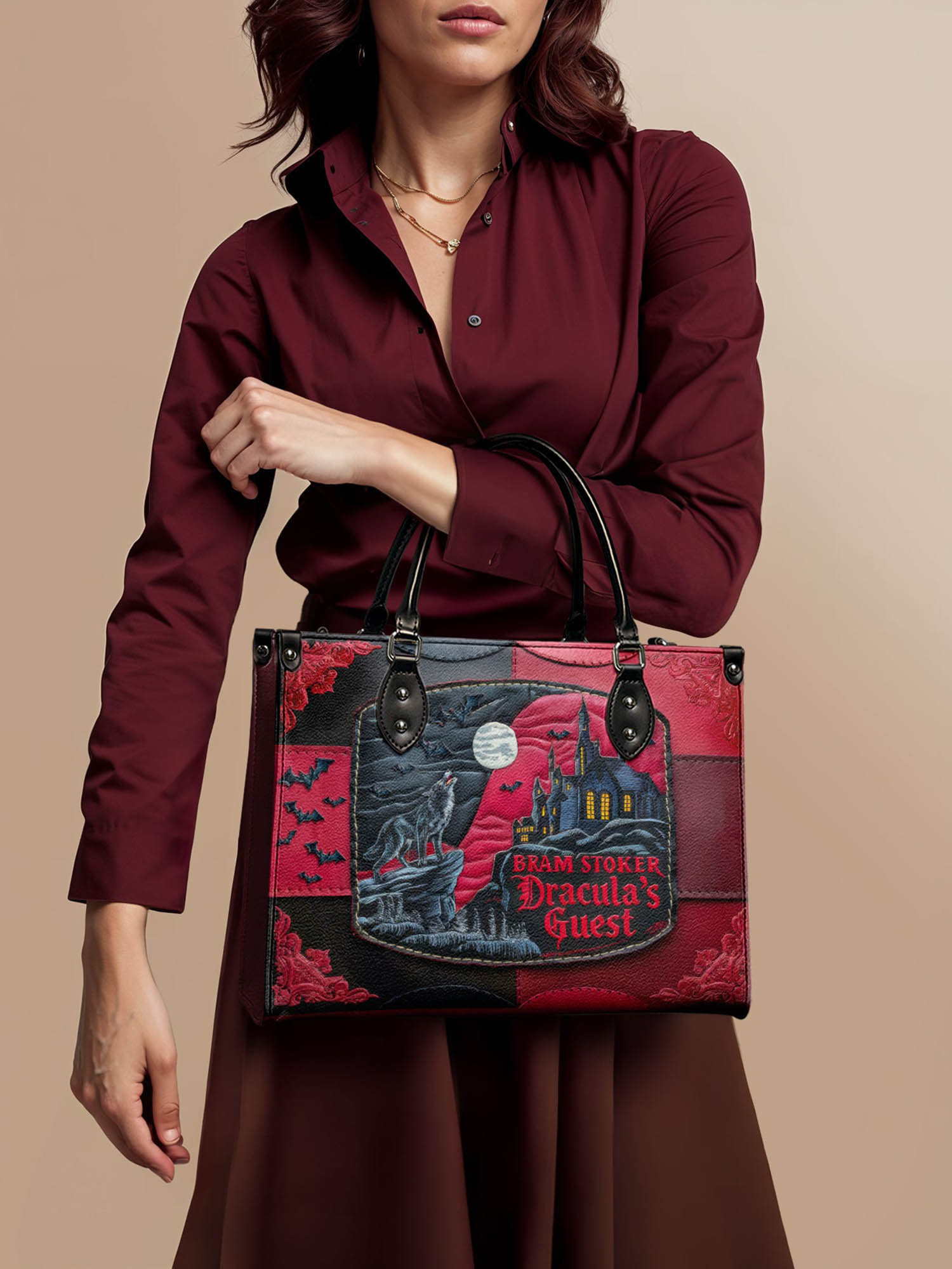 "Dracula's Guest" - Red Interior - Leather Handbag