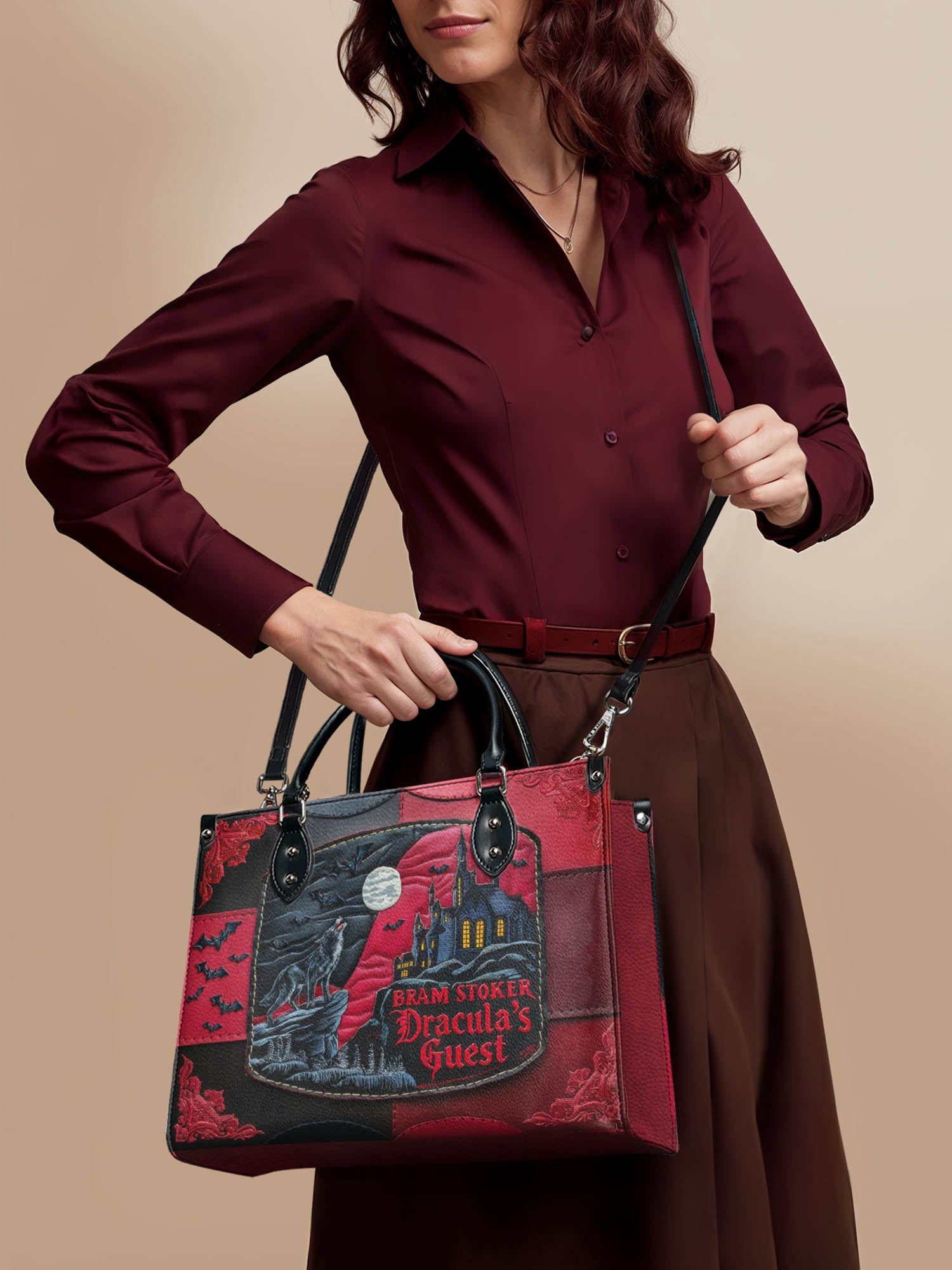 "Dracula's Guest" - Red Interior - Leather Handbag