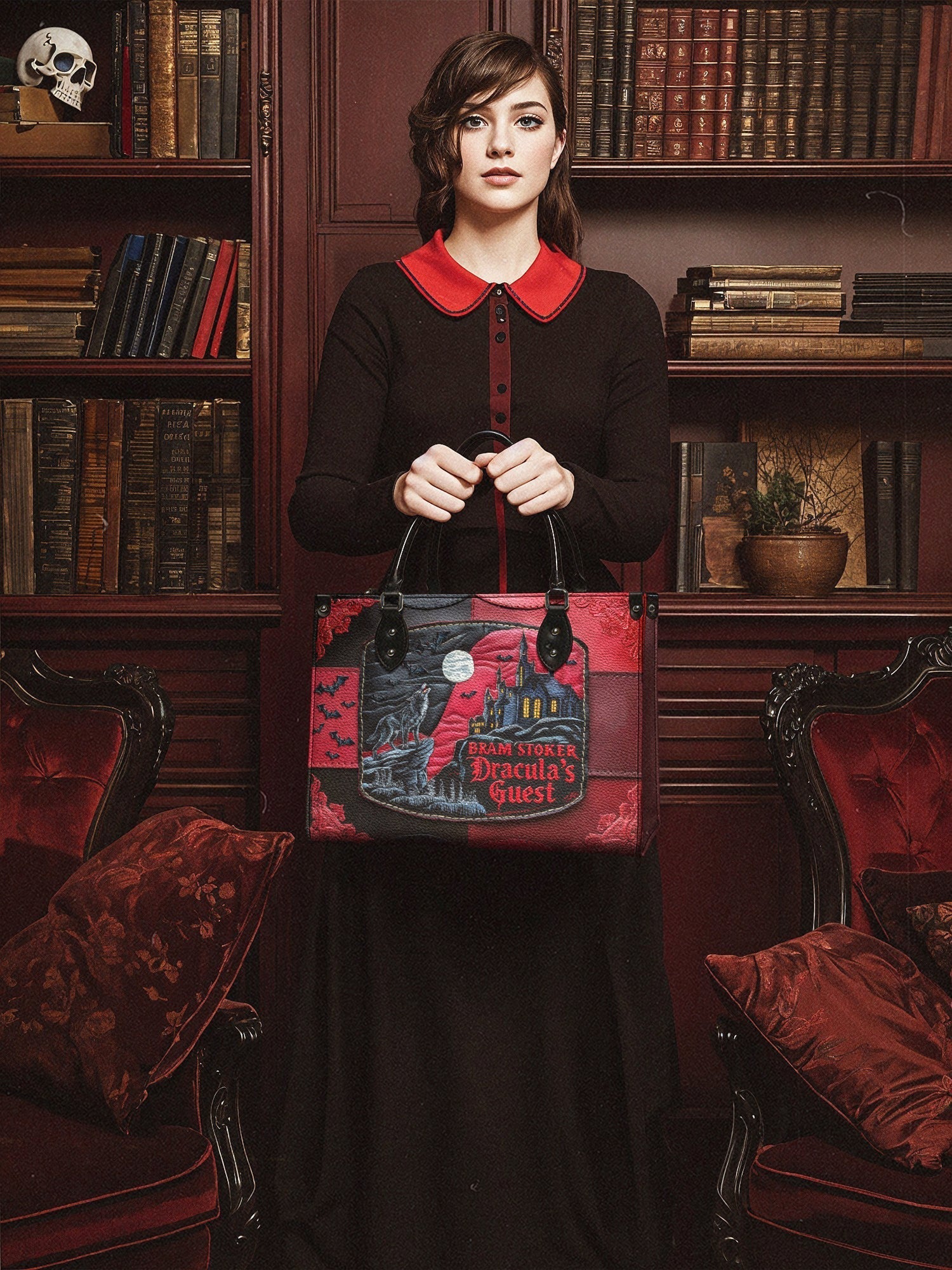 "Dracula's Guest" - Red Interior - Leather Handbag