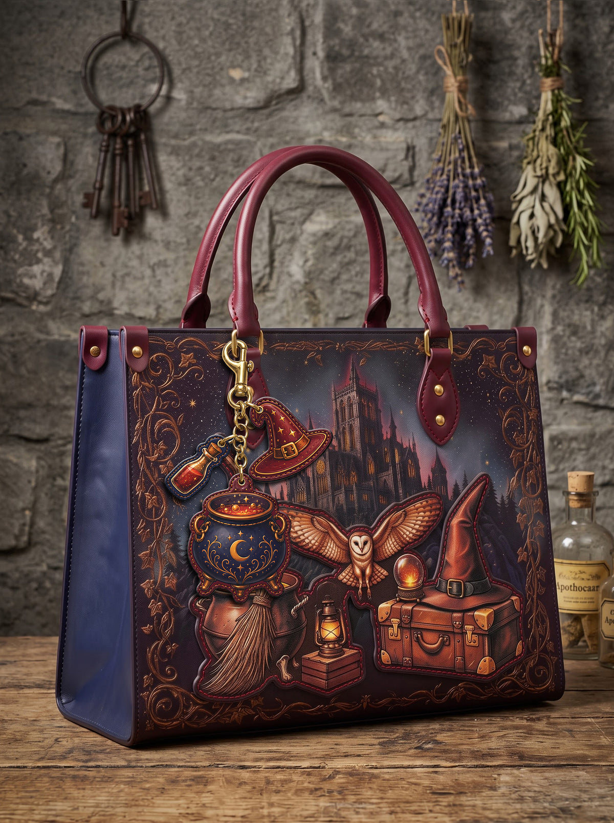 "Double, Double" Leather Bag Charm