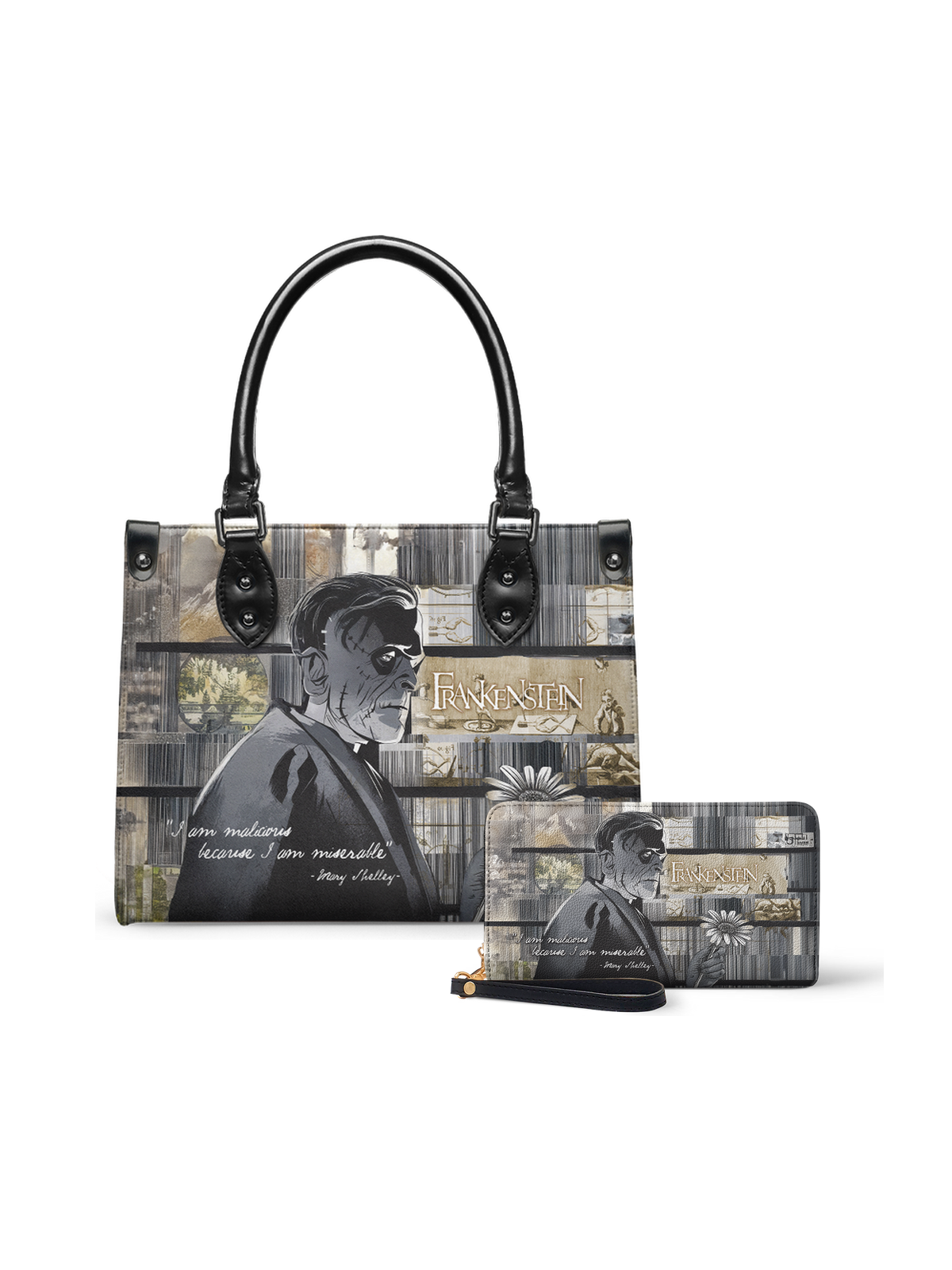 "Frankenstein" Ashes of Hope Small Leather Handbag - NEVERMORE DEAL