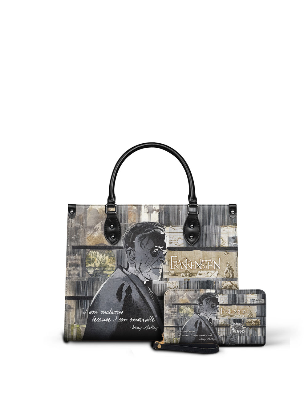 "Frankenstein" Ashes of Hope - Black Interior - Leather Handbag Matching Set - FALL DEAL