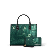 "Frankenstein" Mortuary Moss - Black Interior - Leather Handbag Matching Set - CLEAROUT