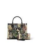 "Frankenstein" Old Parchment - Black Interior - Leather Handbag Matching Set - FALL DEAL
