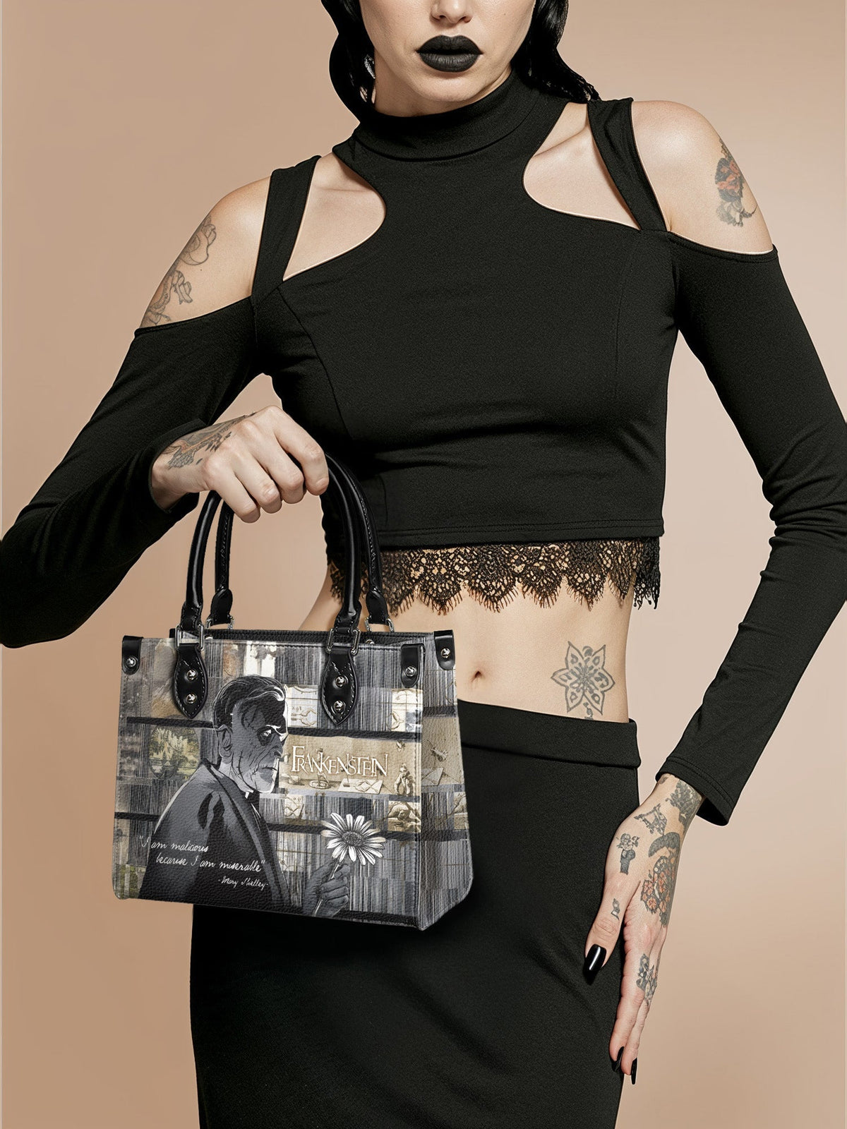 "Frankenstein" Ashes of Hope Small Leather Handbag - NEVERMORE DEAL
