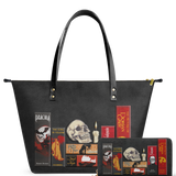 The Codex of Gothic Tales Leather Tote Bag Deal