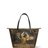 "A Dream Within A Dream" Leather Tote Bag