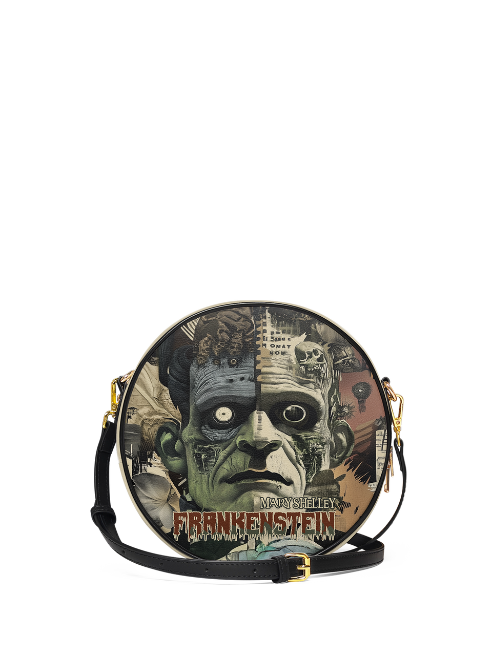 "Frankenstein" Old Parchment Circle Crossbody Bag - EVERMORE DEAL