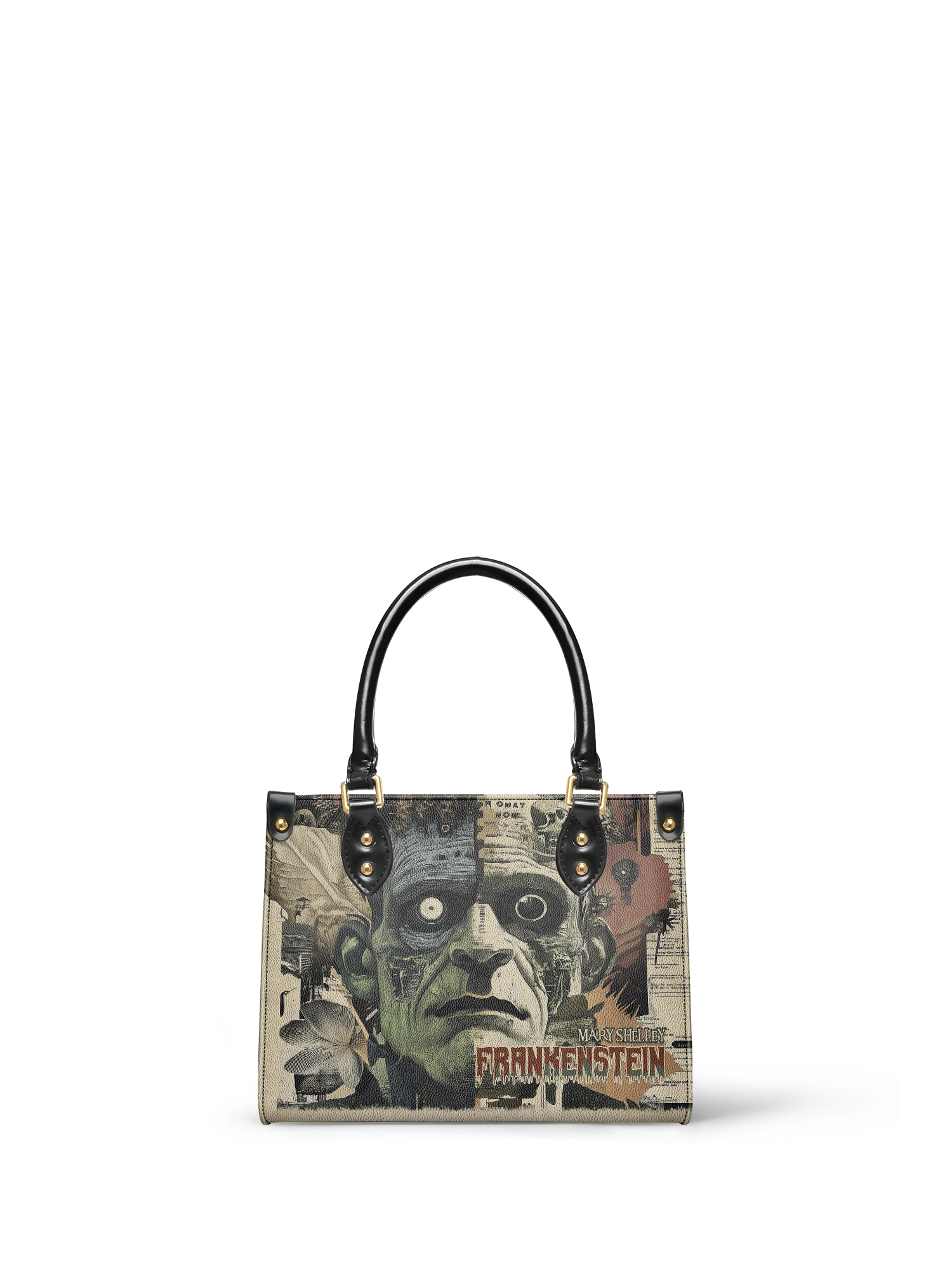 "Frankenstein" Old Parchment Small Leather Handbag