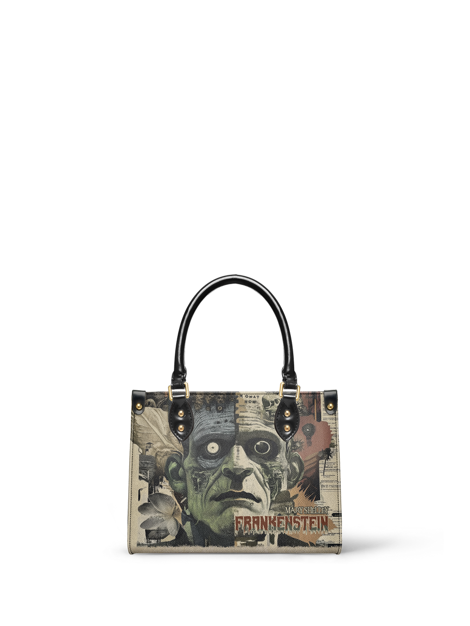 "Frankenstein" Old Parchment Small Leather Handbag