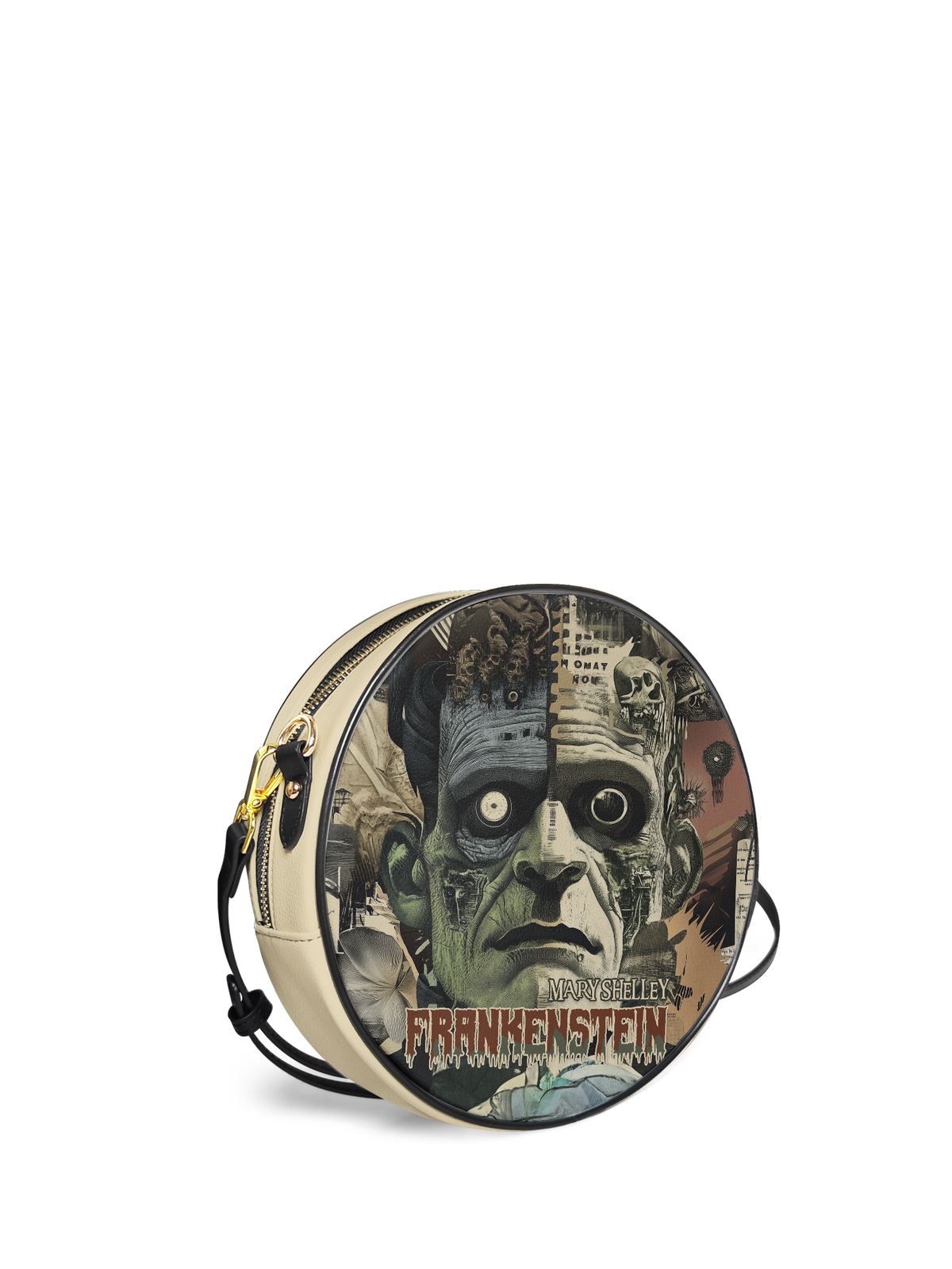 "Frankenstein" Old Parchment Circle Crossbody Bag - EVERMORE DEAL