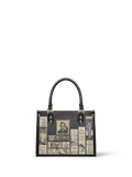 "Poe's Library" Ashen Black Small Leather Handbag