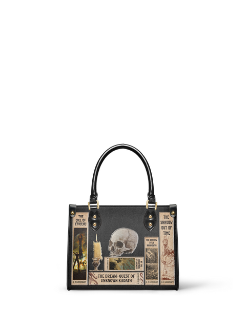 Lovecraftian Black Small Leather Handbag