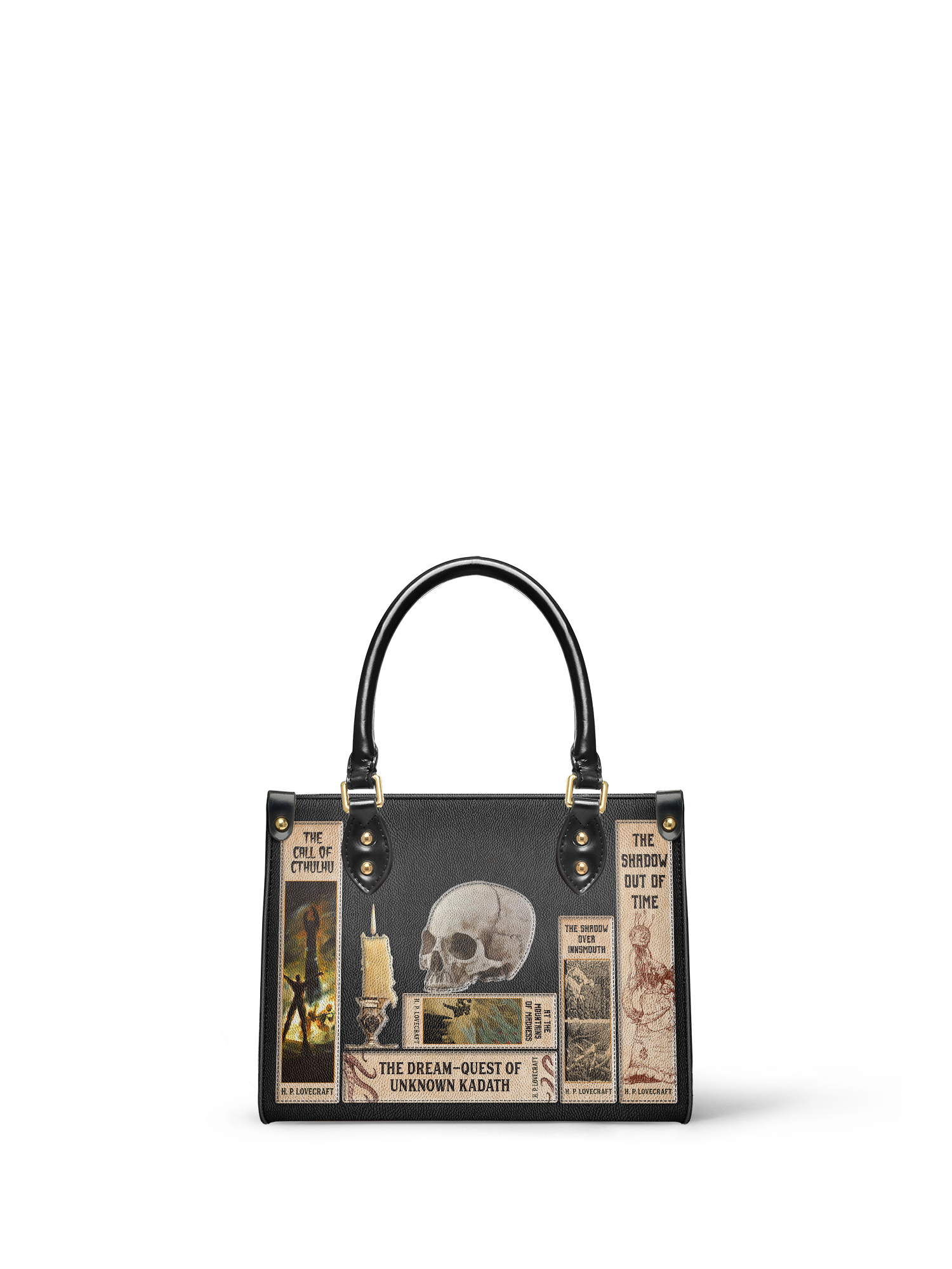 Lovecraftian Black Small Leather Handbag - NEW WORKSHOP SALE