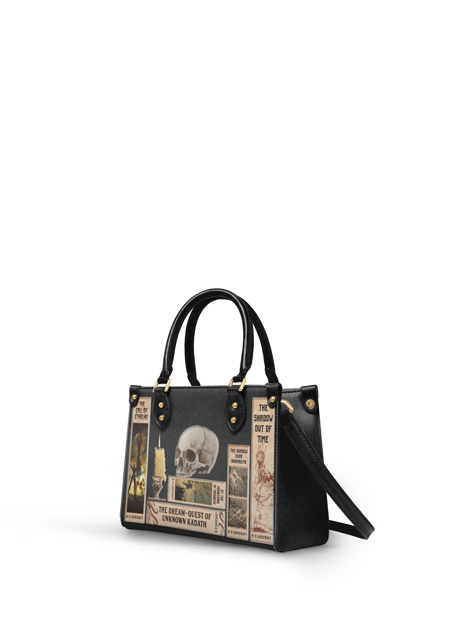 Lovecraftian Black Small Leather Handbag - NEW WORKSHOP SALE