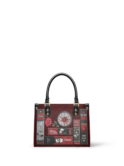 "The Crimson Codex" Small Leather Handbag
