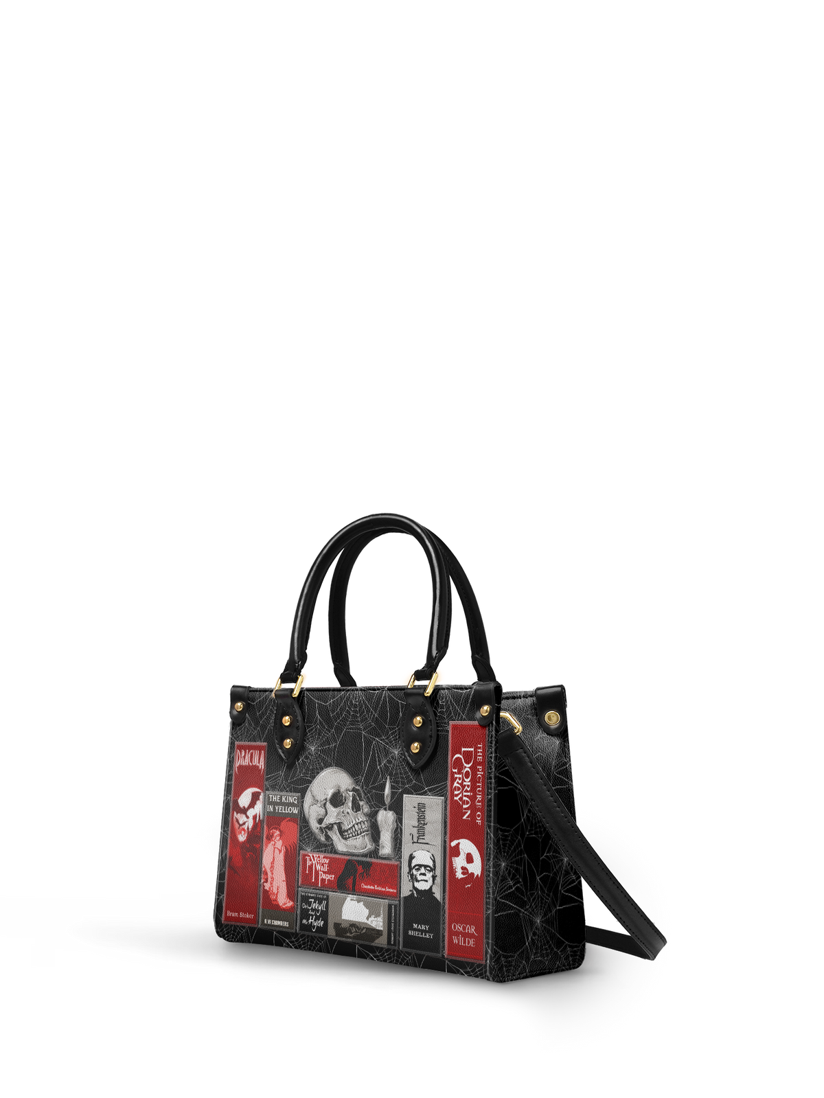 "The Codex of Gothic Tales" Black Widow’s Kiss Small Leather Handbag - FALL CLEARANCE DEAL
