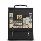 "Poe's Library" Ashen Black Leather Backpack