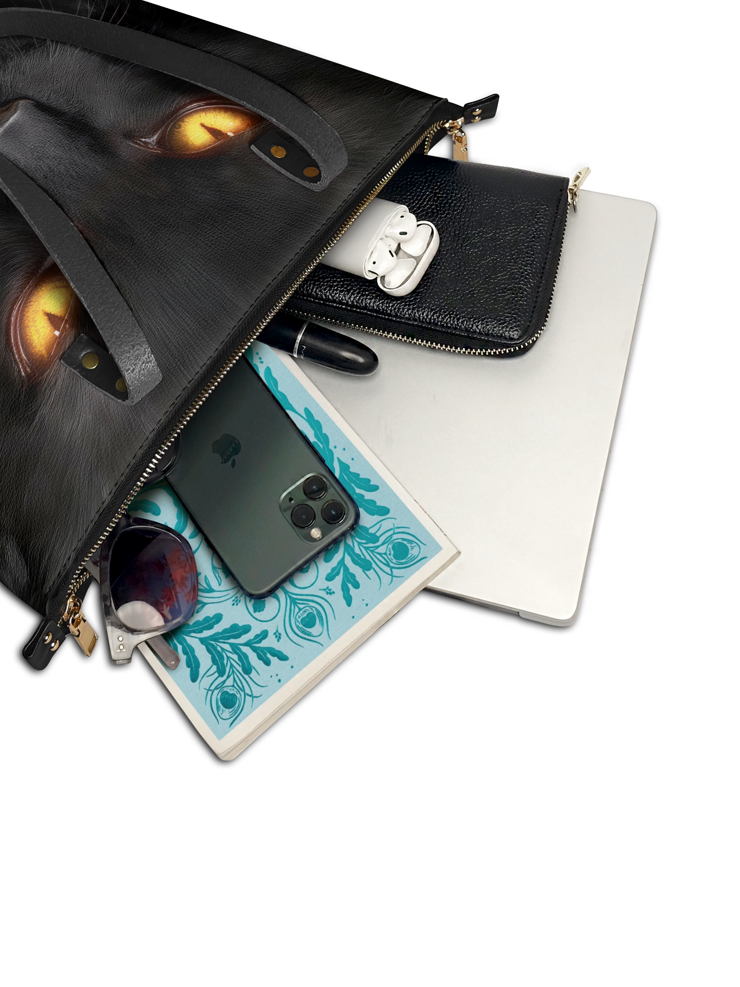 "The Black Cat" Leather Tote Bag