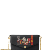 "The Codex of Gothic Tales" Deadlight Black Envelope Chain Crossbody Bag - CLEAROUT
