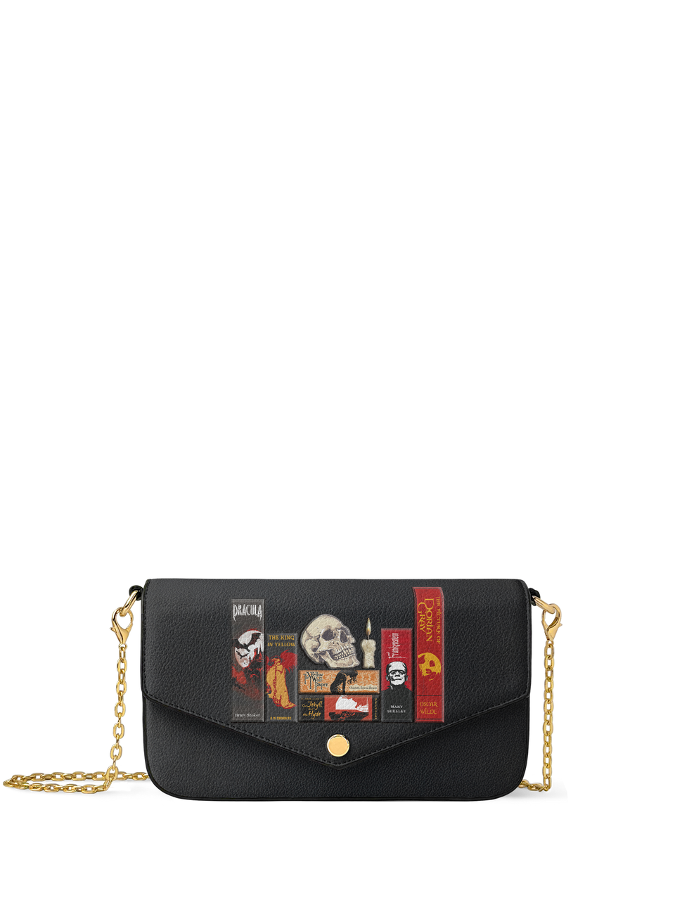 "The Codex of Gothic Tales" Deadlight Black Envelope Chain Crossbody Bag - FALL CLEARANCE DEAL