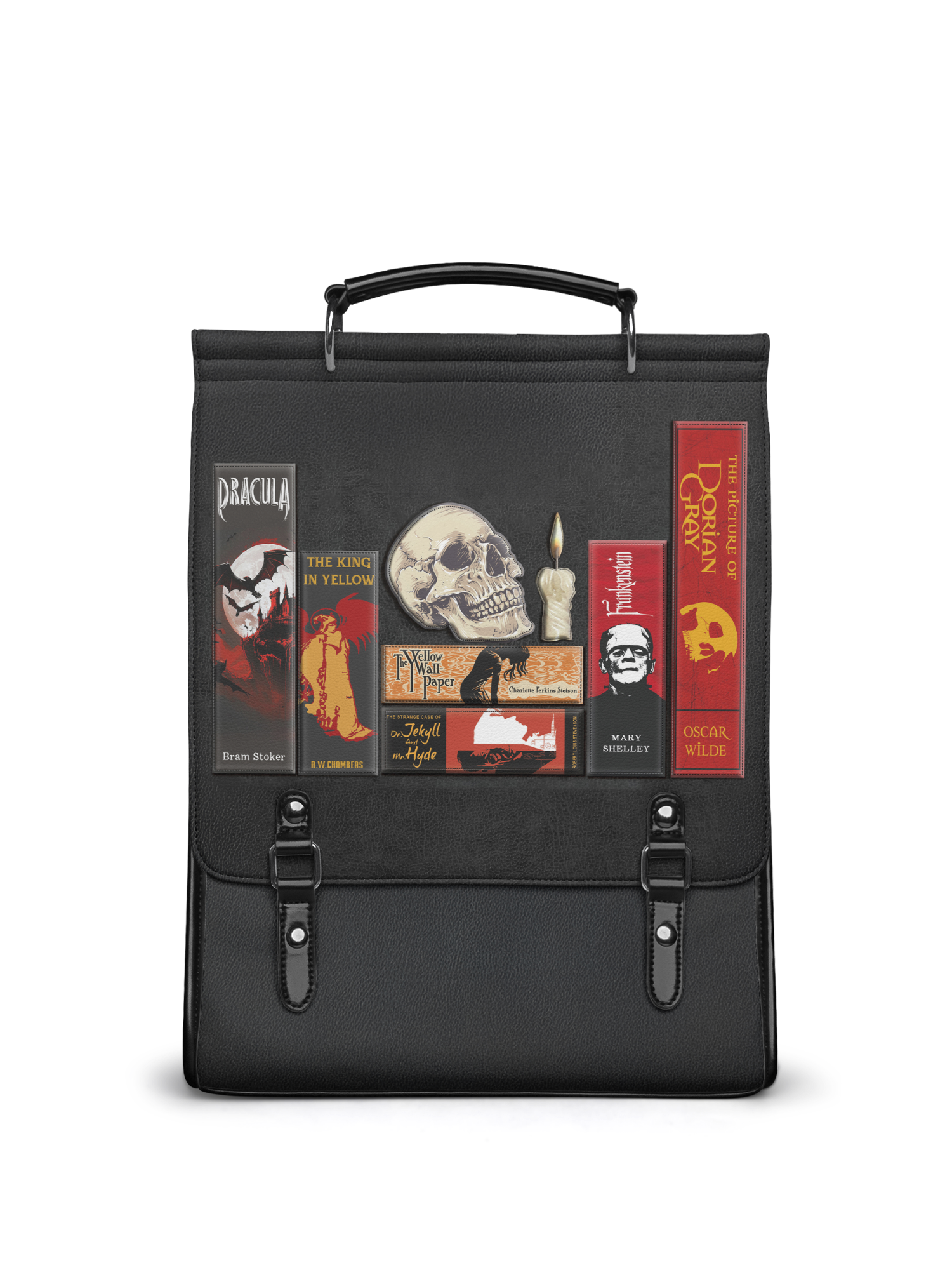 "The Codex of Gothic Tales" Deadlight Black Leather Backpack